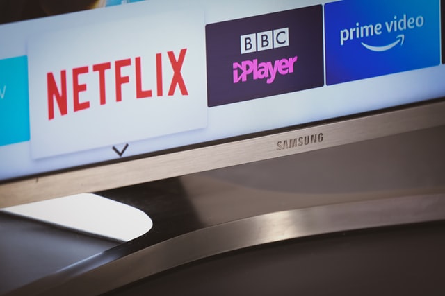 Netflix logo shown on Samsung TV