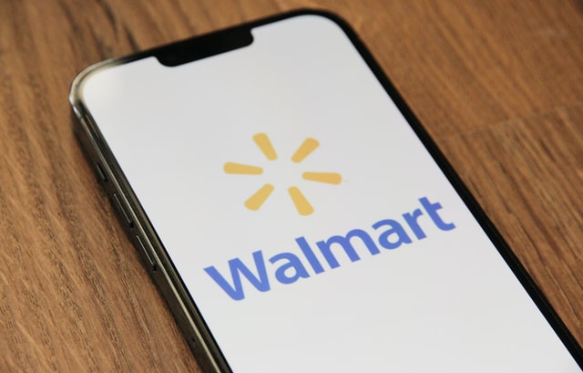 Walmart app is open on an iphone